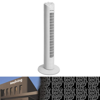 Innoliving Ventilatore a Torretta 3 Velocità INN-504 con Timer 120 Minuti, Ventilatore a Colonna con Oscillazione Automatica 90°, Potenza 45W, Altezza 78cm, Ventilatore a Torre Efficiente e Silenzioso