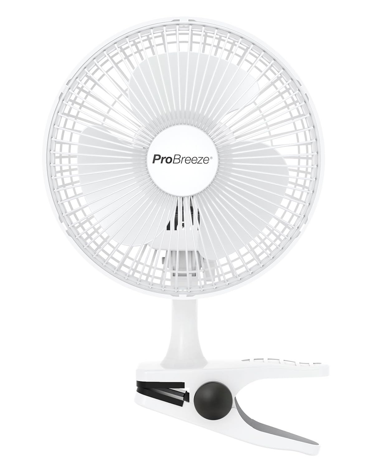 Pro Breeze Mini Ventilatore Professionale con Clip I Piccolo Ventilatore Elettrico con Funzionamento Ultra-Silenzioso e 2 Impostazioni di Velocità I 15W. Per Casa, Letto, Ufficio e Scrivania