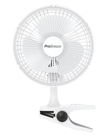 Pro Breeze Mini Ventilatore Professionale con Clip I Piccolo Ventilatore Elettrico con Funzionamento Ultra-Silenzioso e 2 Impostazioni di Velocità I 15W. Per Casa, Letto, Ufficio e Scrivania